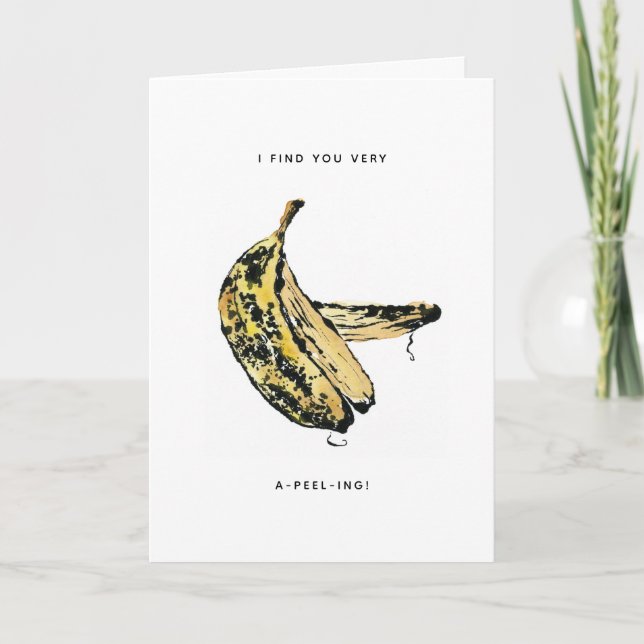 Banana Peel Valentines hälsningskort på dagen Helgkort (Framsida)