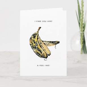Banana Peel Valentines hälsningskort på dagen Helgkort