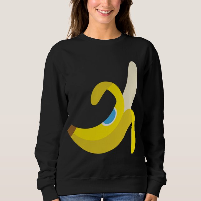 Banana Plantain Cute Fresh Ripe Peeled Fruit Yello T Shirt (Framsida)