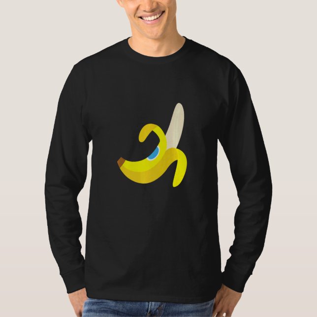 Banana Plantain Cute Fresh Ripe Peeled Fruit Yello T Shirt (Framsida)