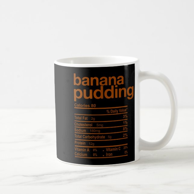 Banana Pudding Nutrition Facts Funny Thanksgiving  Kaffemugg (Höger)