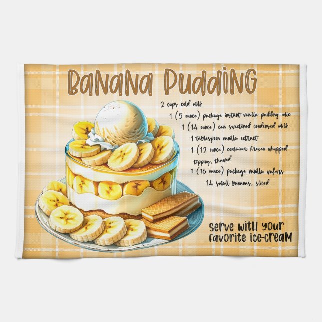 Banana Pudding Recipe Kökshandduk (Horisontell)