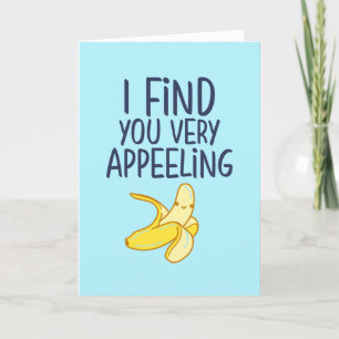 Banana Pun Funny Alla hjärtans dag är mycket glädj Helgkort