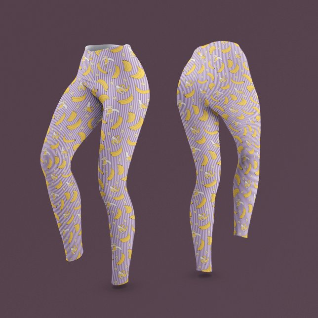 Banana Rand Vector Mönster | LILA Leggings (Skapare uppladdad)