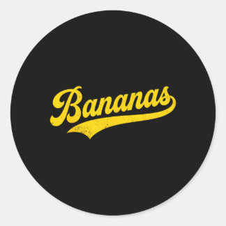 Banana Retro Humor Bananer Klick Män Kvinnor Barn Runt Klistermärke