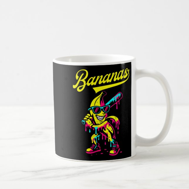 Banana Retro Throwback Popular Fruit Baseball Bana Kaffemugg (Höger)