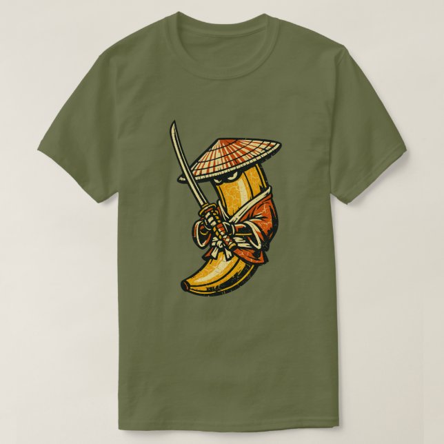 Banana Ronin — Vandrig Samuraj Rolig Frukt  T Shirt (Design framsida)