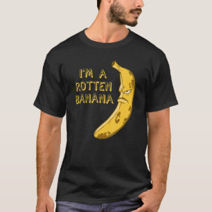 Banana Rotten Brown Frowning Ansikte Fruit T Shirt