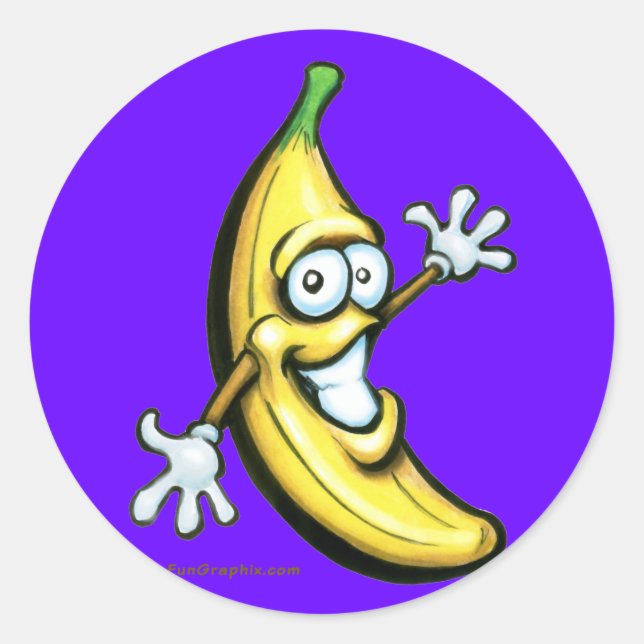 Banana Runt Klistermärke (Framsida)