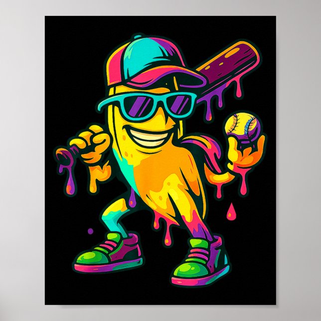 Banana Shirt Funny Banana Drip Graphic Kids Boys G Poster (Framsidan)