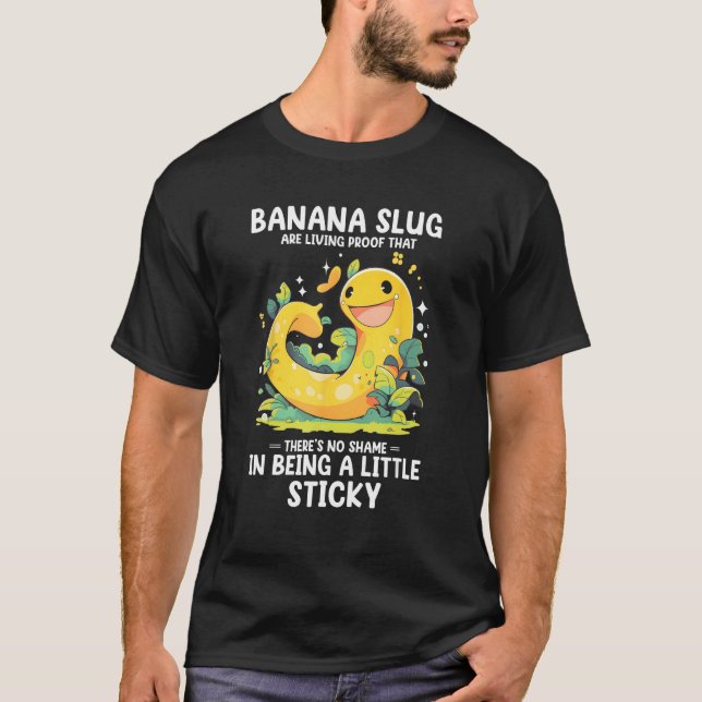 Banana Slug-citat för Banana Snigel och Snigel Cat T Shirt (Framsida)