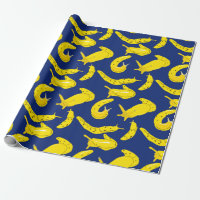 Banana Slugs Bright Gult, Royal Blue Patterned