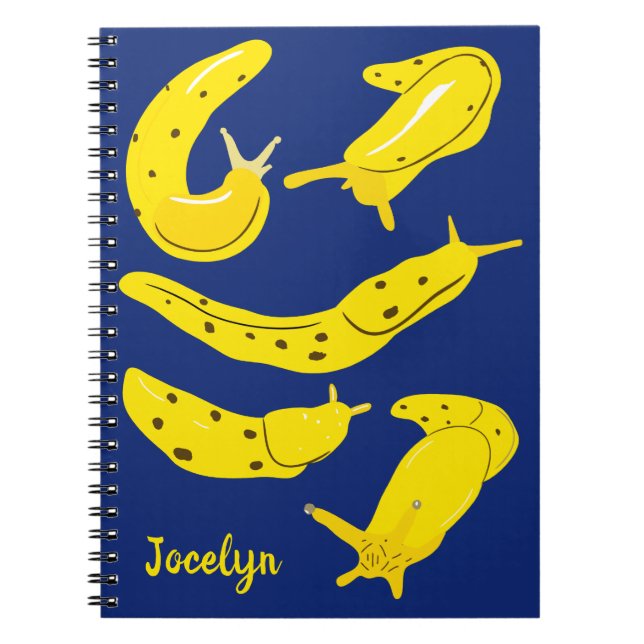 Banana Slugs Gult och Blue Personlig Anteckningsbok (Framsidan)
