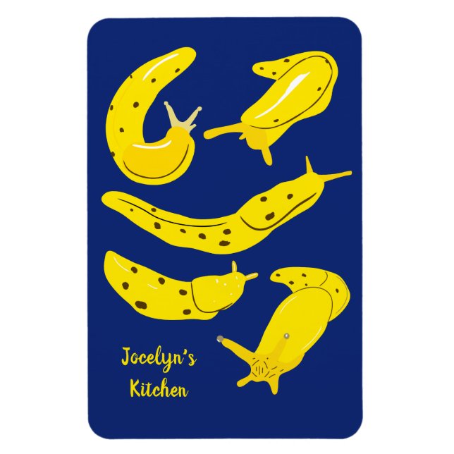 Banana Slugs Gult och Royal Blue Personlig Magnet (Vertikal)