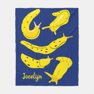 Banana Slugs-Gulten och Royal Blue-Personligen Fleecefilt