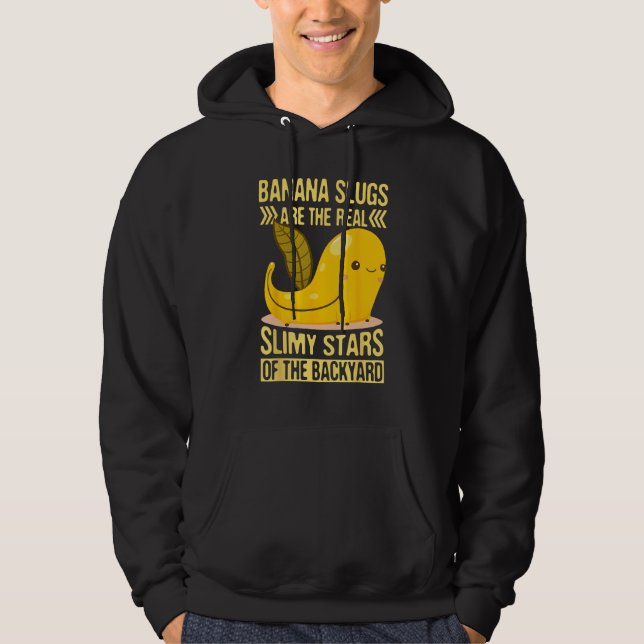Banana Snail Quote for Snail Catcher and Snail Cat Hoodie (Framsida)