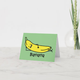 Banana som leker, lägger ner och slingrar sig tack kort