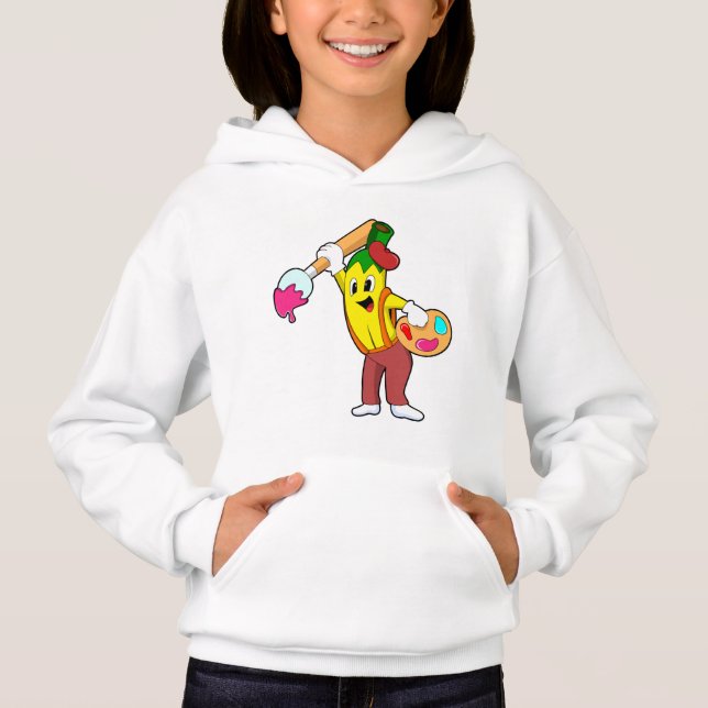 Banana som målarfärg med färgpensel t shirt (Framsida)