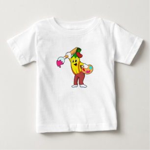 Banana som målarfärg med färgpensel t shirt