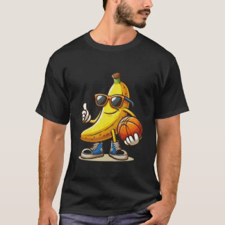 Banana som spelar basketboll Fruktbasketkorgen T Shirt