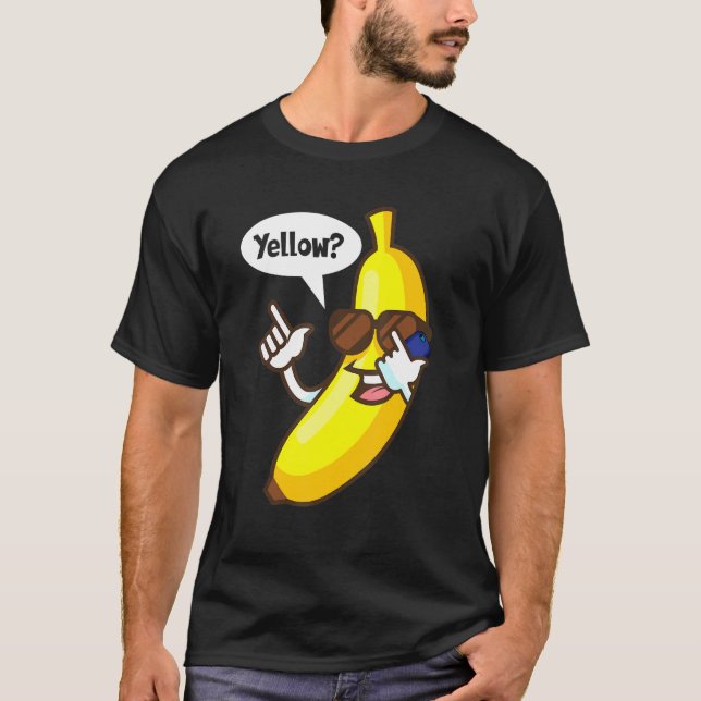 Banana som svarar på Mobil Gult Sunglass Sommar T Shirt (Framsida)