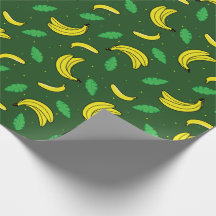Banana Sommar Gult Grönt Tropical Fruits Mönster