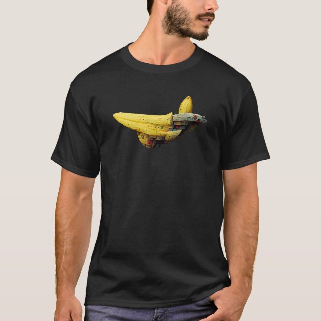 Banana Spaceship Galaxy Art T Shirt (Framsida)
