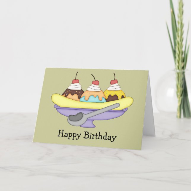 Banana Split Birthday Card Kort (Framsida)