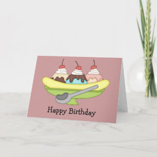 Banana Split Birthday Card Kort