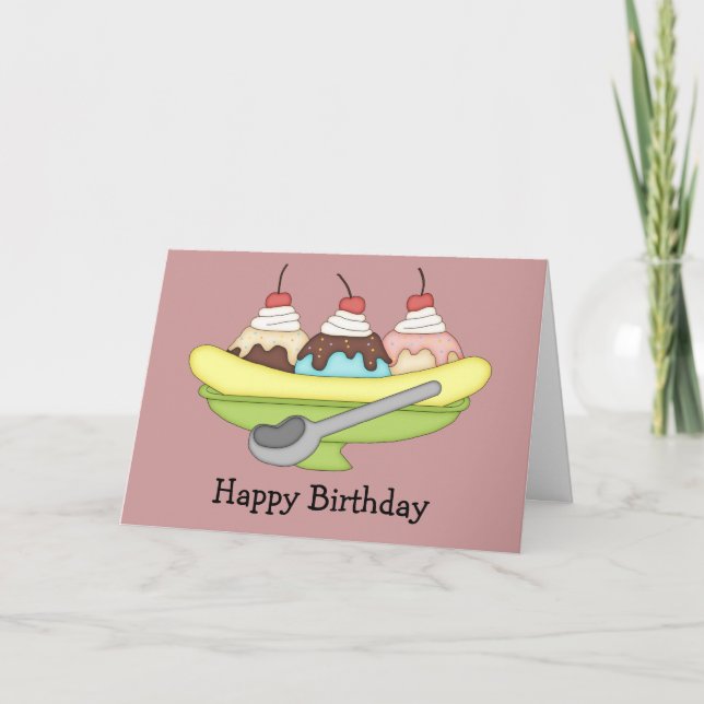 Banana Split Birthday Card Kort (Framsida)