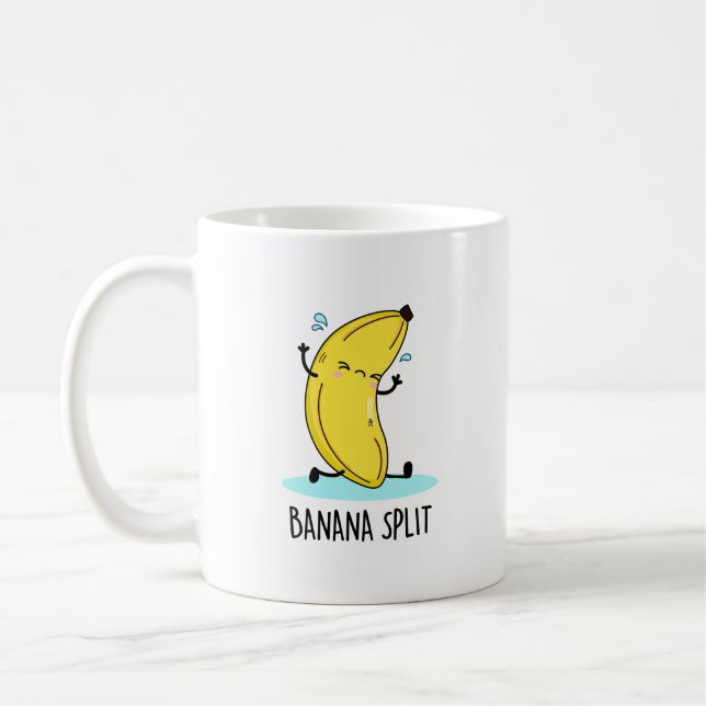 Banana Split Funny Dancing Banana Pun Kaffemugg (Vänster)