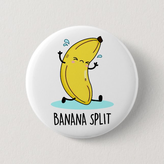 Banana Split Funny Dancing Banana Pun Knapp (Framsida)