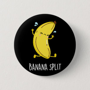 Banana Split Funny Dancing Banana Pun (Mörk BG) Knapp
