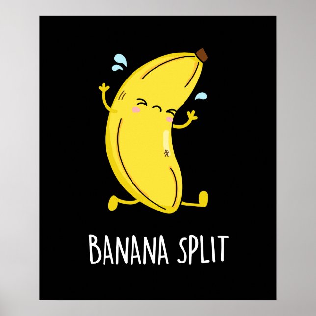 Banana Split Funny Dancing Banana Pun (Mörk BG) Poster (Framsidan)