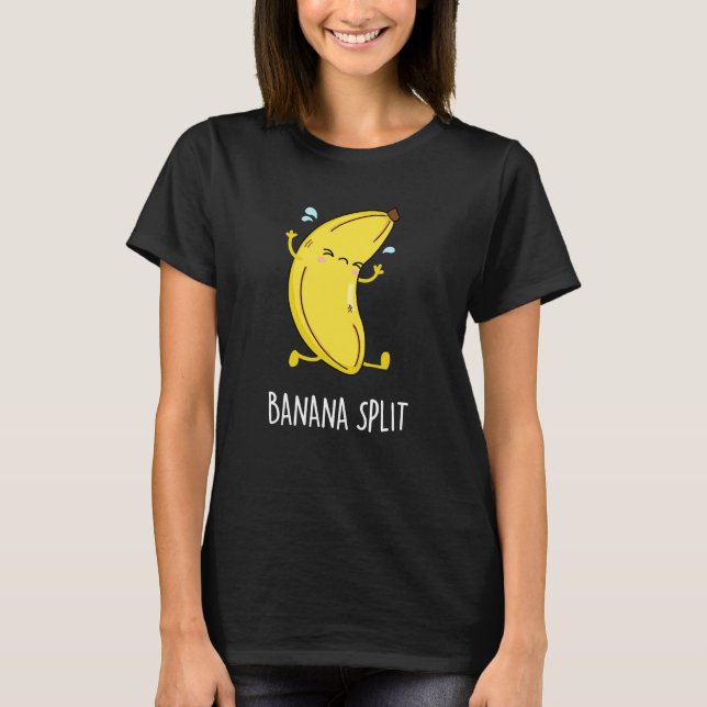Banana Split Funny Dancing Banana Pun Mörk BG T Shirt (Framsida)