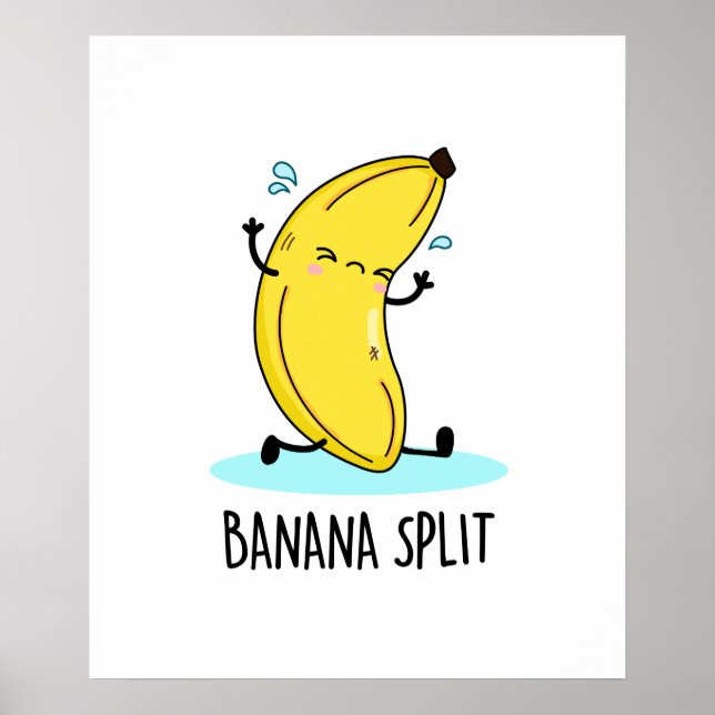 Banana Split Funny Dancing Banana Pun Poster (Framsidan)