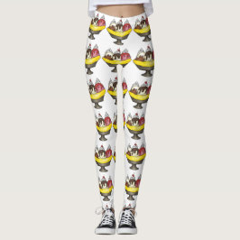 Banana Split Ice Cream Hett Fudge Sundae Foodie Leggings