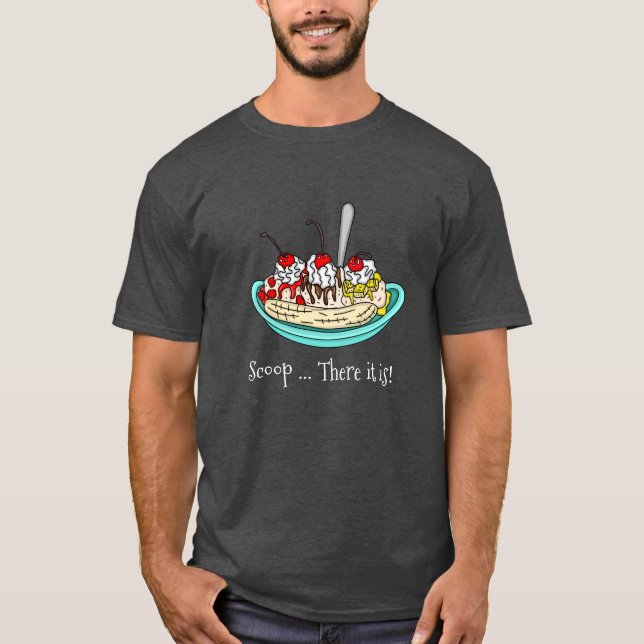 Banana Split Ice Cream Pun T Shirt (Framsida)