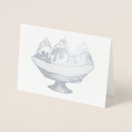 Banana Split Ice Cream Sundae Social Food Dessert Folierat Kort