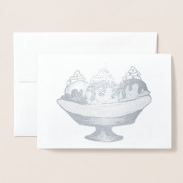 Banana Split Ice Cream Sundae Social Food Dessert Folierat Kort