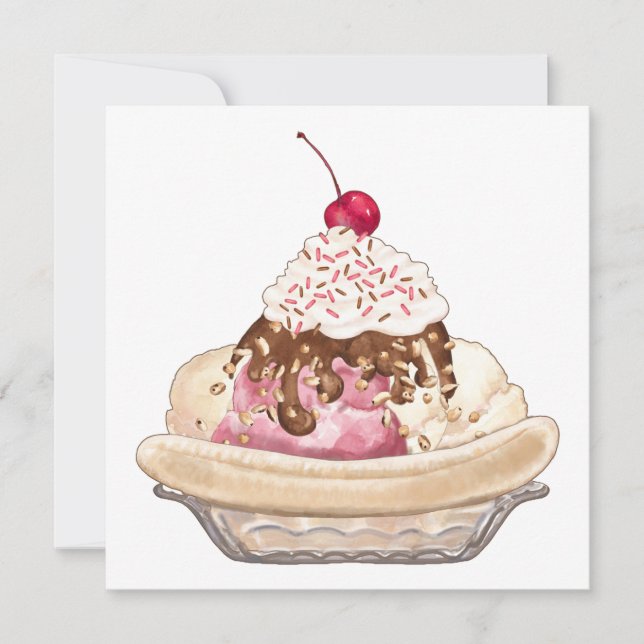 Banana Split Inbjudningar (Framsida)