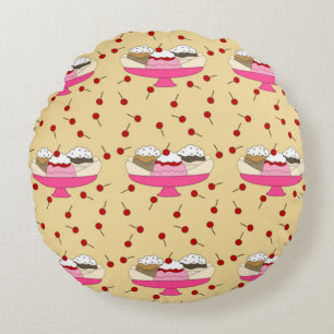 Banana Split Print Rund Kudde