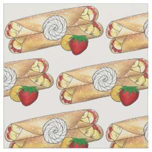Banana Strawberry Crêpes Fransk Food Cuisine Crepe Tyg