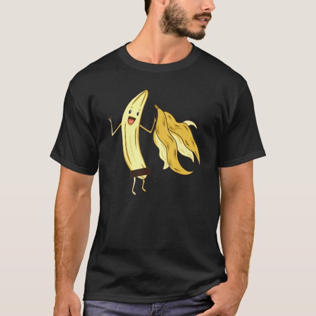 Banana Striptease Censored Banana Vuxen T Shirt (Framsida)