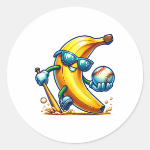 Banana Sungles Ansikte Funny Fruit Coola Banana Fu Runt Klistermärke