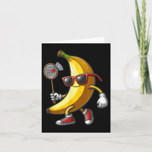 Banana Sungles Spelar Badminton Roligt Frukt Sport Kort