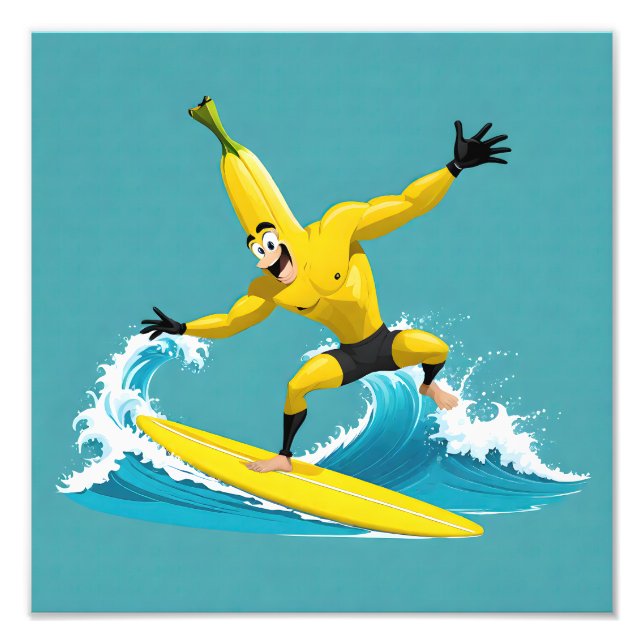 Banana Surfer 01 Fototryck (Framsidan)