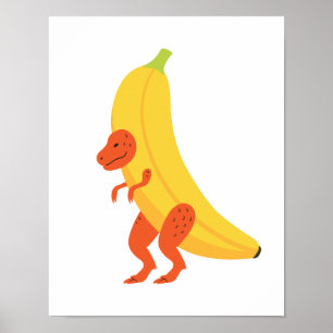 Banana T Rex Poster
