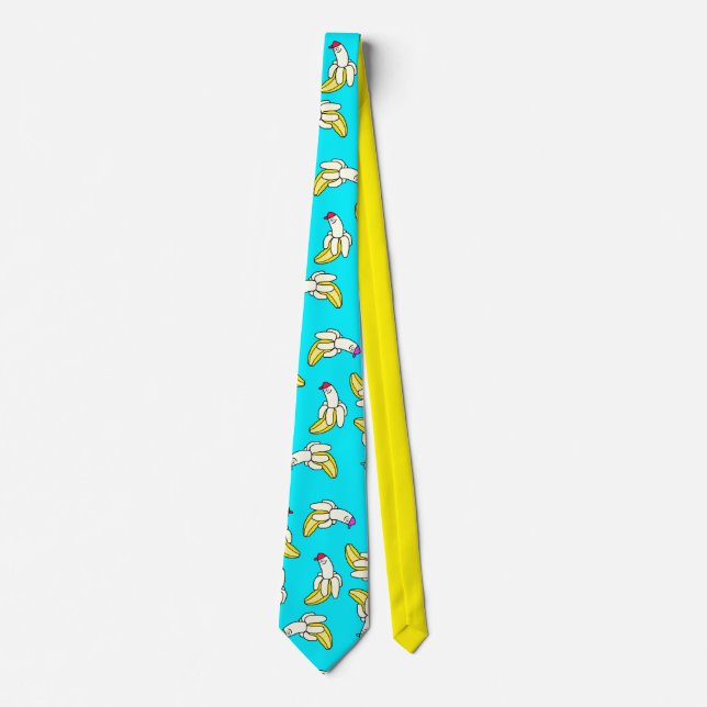 Banana Tecknad Coola Blue Tie Slips (Framsida)