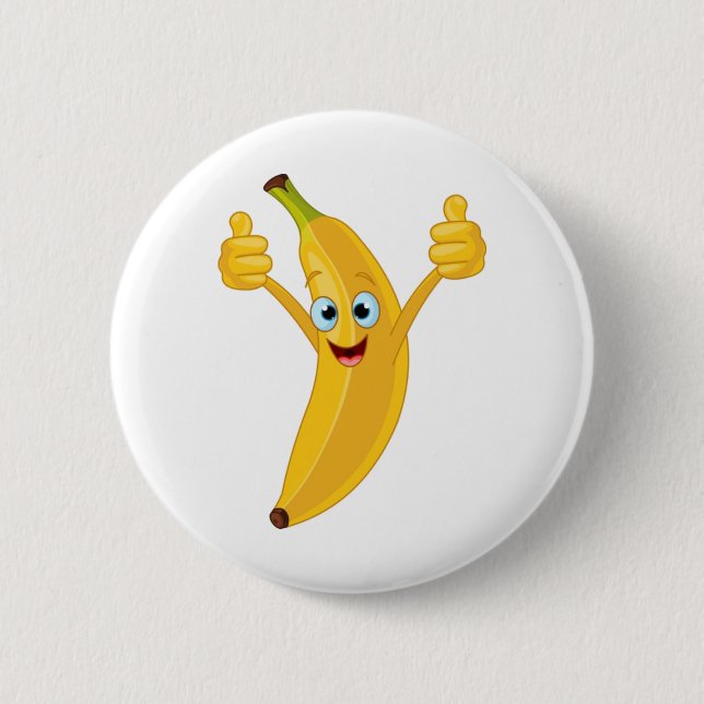 Banana Tecknad Design Knapp (Framsida)